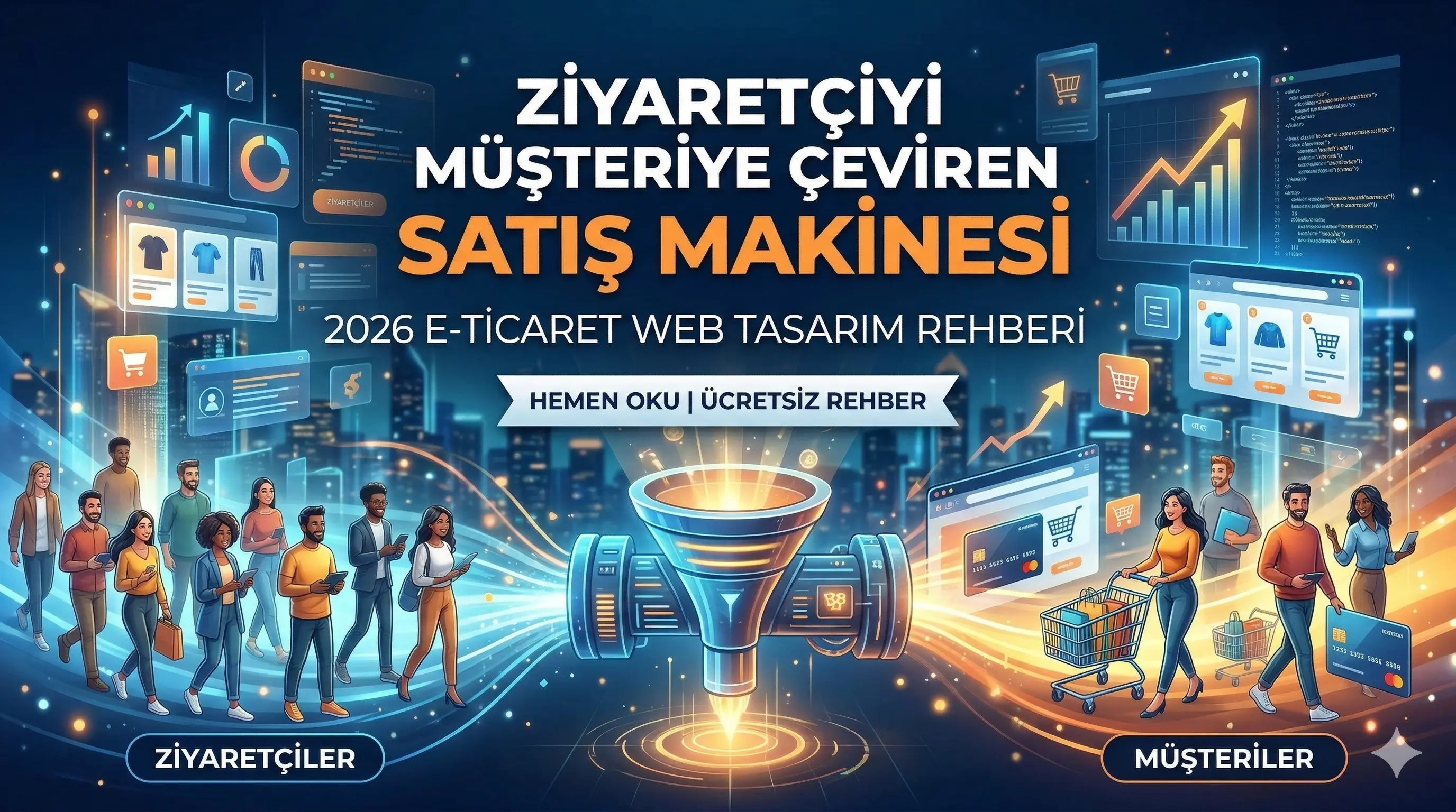 Ziyaretçiyi Müşteriye Çeviren Satış Makinesi: 2026 E-Ticaret Web Tasarım Rehberi
